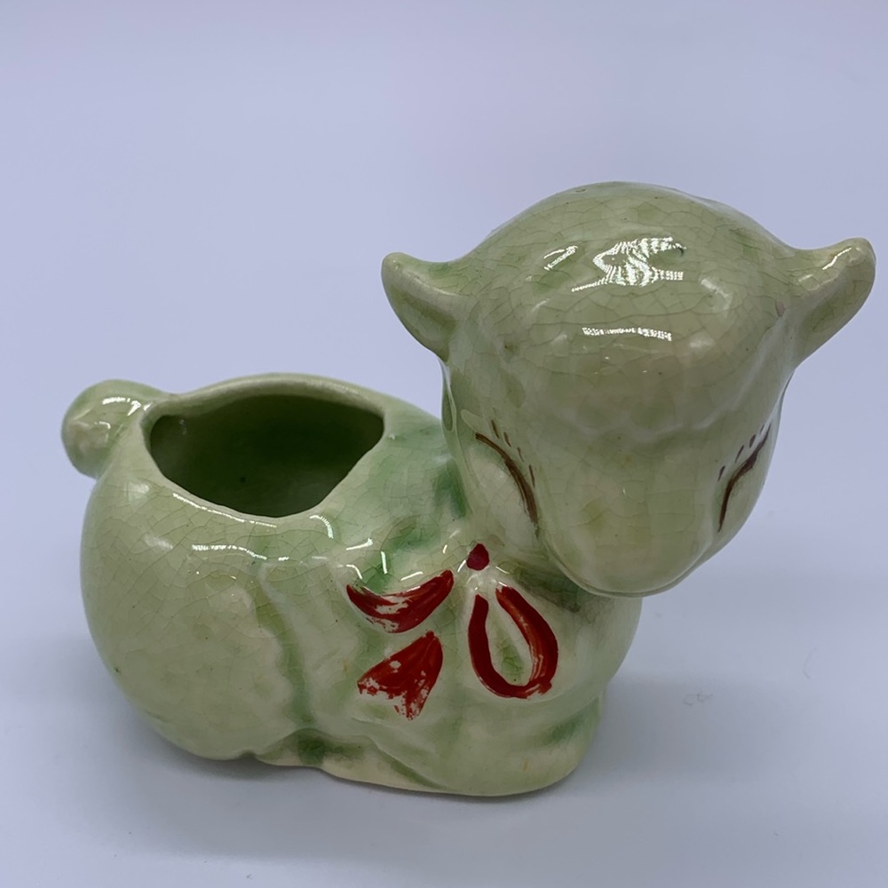 Pottery Lamb Planter/ Collectible/ Kitschy